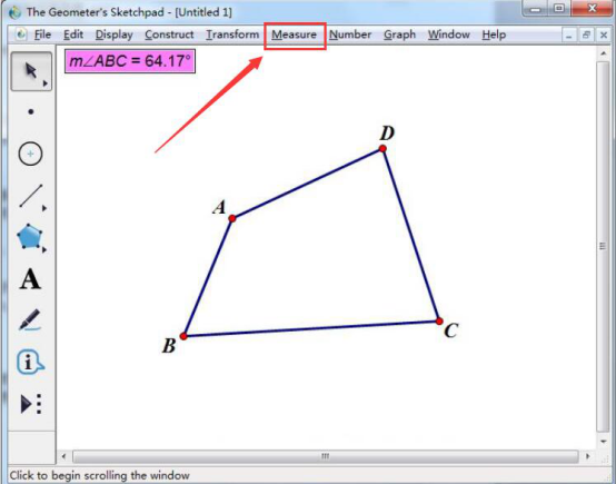 说说6几何画板怎么计算四边形的内角和。