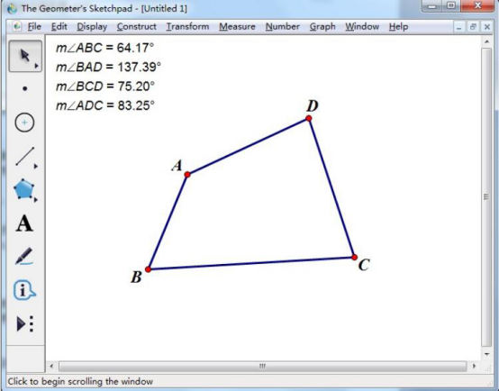 说说6几何画板怎么计算四边形的内角和。