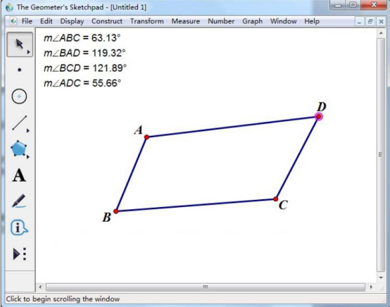 说说6几何画板怎么计算四边形的内角和。