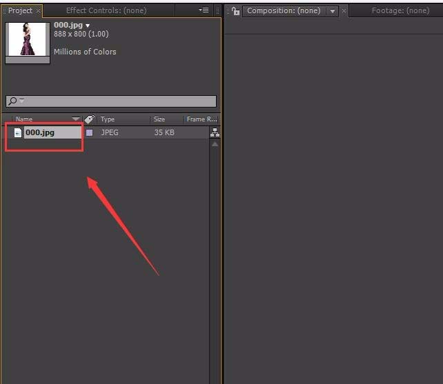 说说6Adobe After Effects合成窗口导入一张图片的操作教程 说说6跳舞