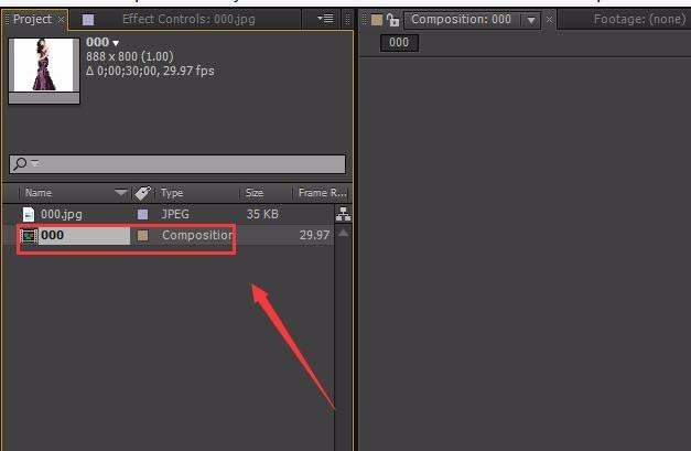 说说6Adobe After Effects合成窗口导入一张图片的操作教程 说说6跳舞