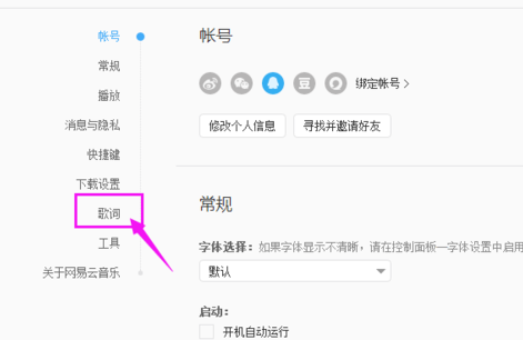 说说6网易云音乐设置显示歌词的详细流程
