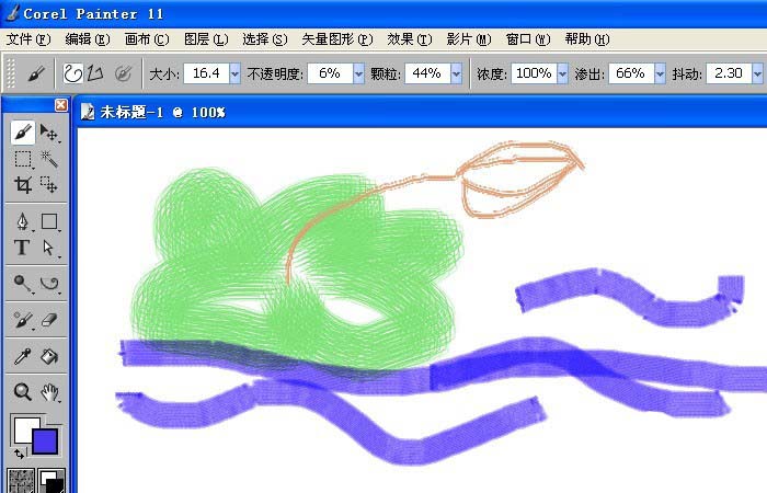 说说6painter中使用水墨画笔绘画出图形的操作教程 说说6跑步