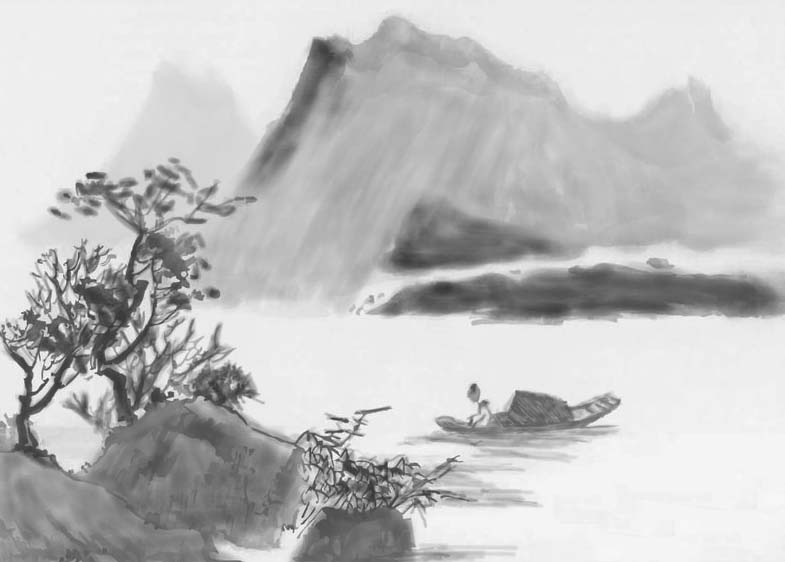 说说6sai绘图软件设计山水画的操作教程