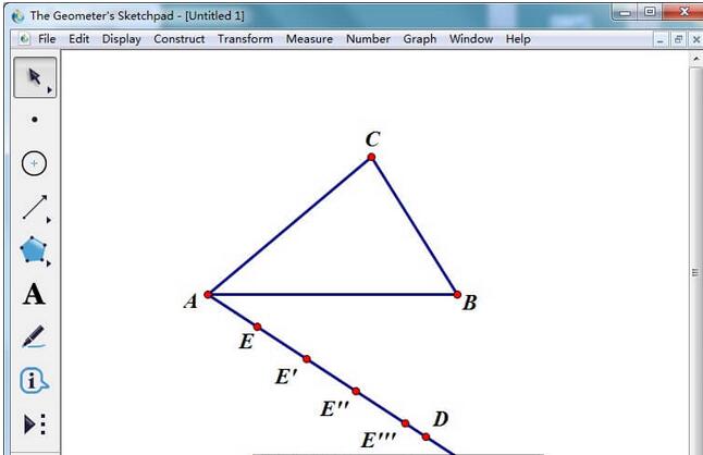 说说6几何画板进行四等分三角形的一边操作方法 几何画板教什么