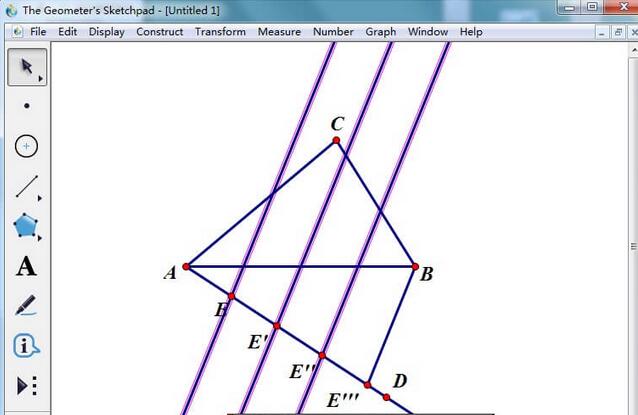 说说6几何画板进行四等分三角形的一边操作方法 几何画板教什么