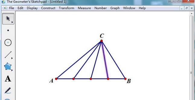 说说6几何画板进行四等分三角形的一边操作方法 几何画板教什么