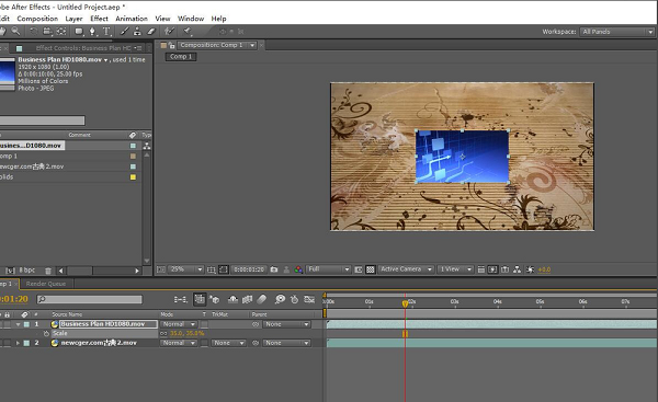 AE打造视频画中画效果的图文方法截图