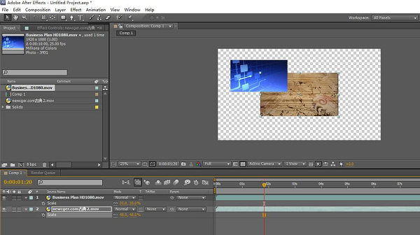 AE打造视频画中画效果的图文方法截图