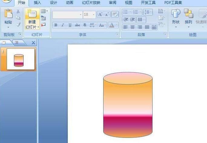 说说6PPT创建渐变色立体圆柱的操作流程