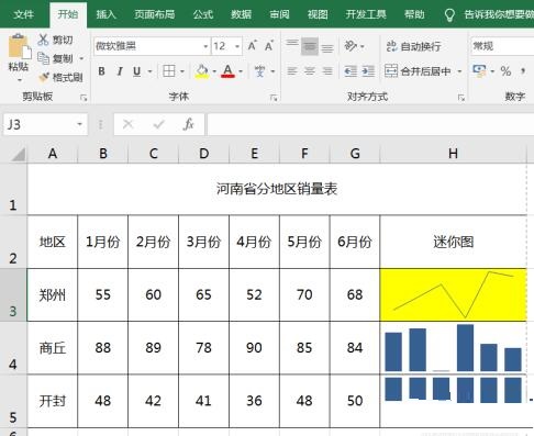 说说6Excel插入迷你图的操作流程