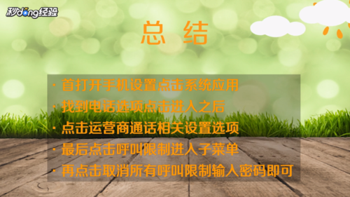 说说6设置呼叫限制如何解除。