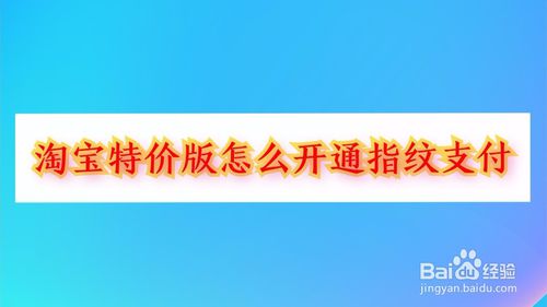 说说6淘宝特价版如何开通指纹支付。