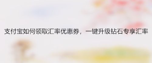 说说6支付宝怎么领取汇率优惠券升级钻石专享汇率。