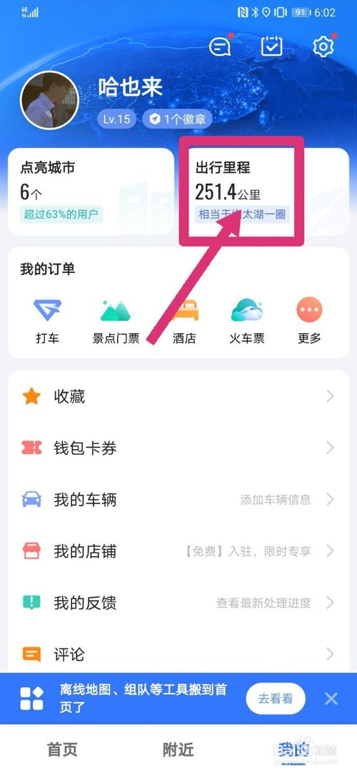 说说6高德地图怎么查看行走记录。