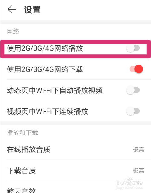 说说6网易云音乐怎么关闭使用流量播放。