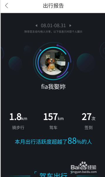 说说6百度地图怎么查询月出行记录。