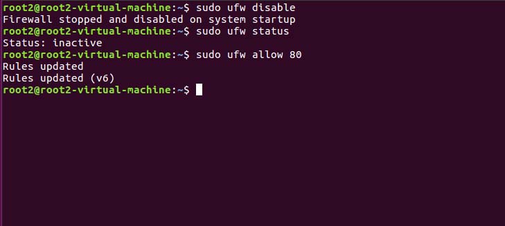 Ubuntu设置防火墙的操作流程截图