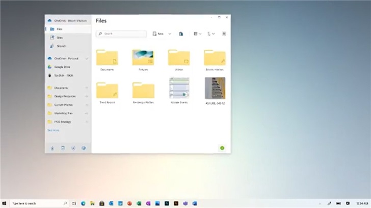 Win10系统新开始菜单文件资源管理器界面。