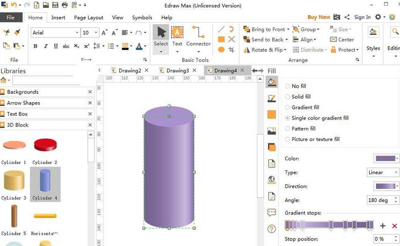 我来分享亿图流程图制作软件设计圆柱体的详细教学