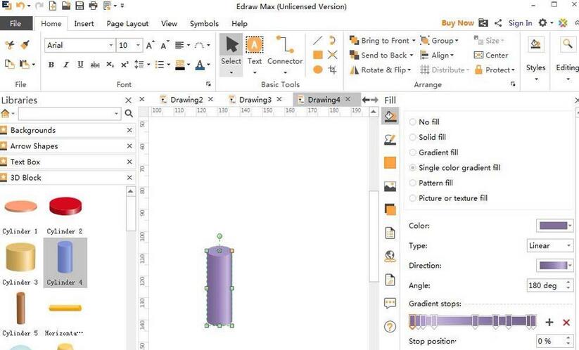 我来分享亿图流程图制作软件设计圆柱体的详细教学