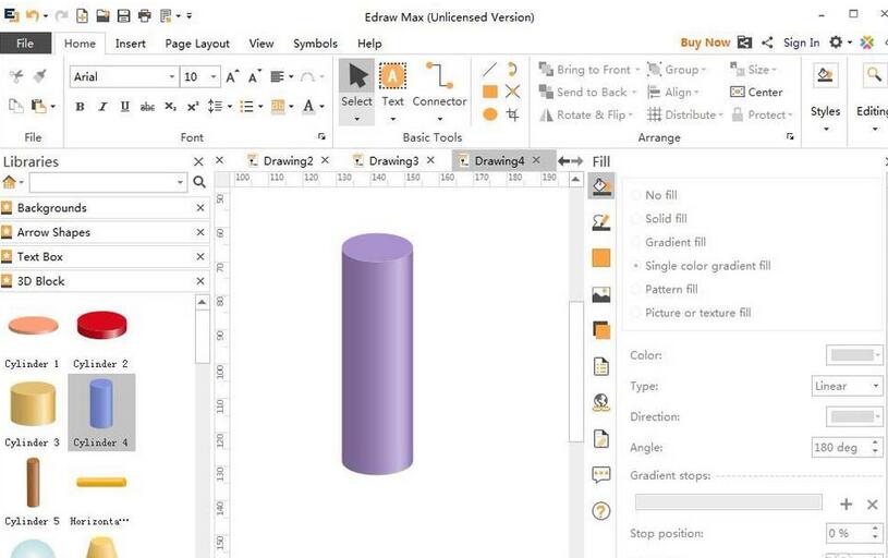 我来分享亿图流程图制作软件设计圆柱体的详细教学