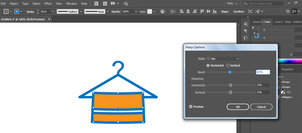 我来分享ai制作挂起来的浴巾的操作方法