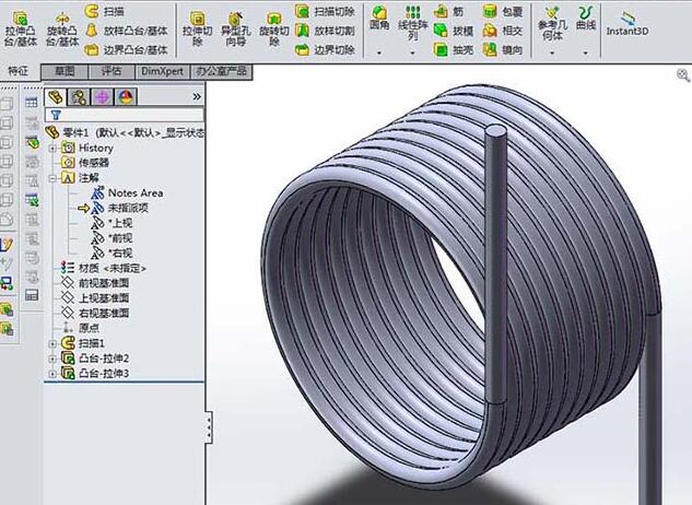 我来分享Solidworks建模扭转弹簧的具体步骤讲述
