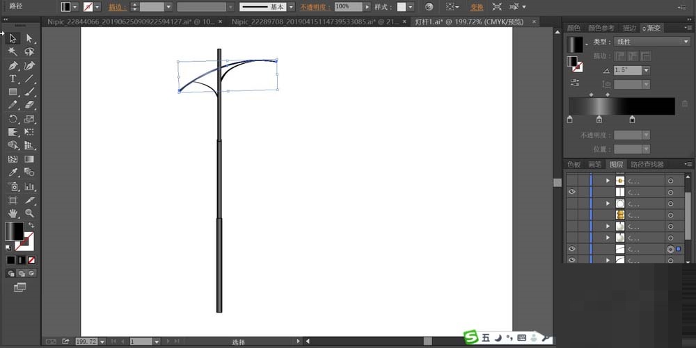 我来分享ai制作路灯杆的操作内容