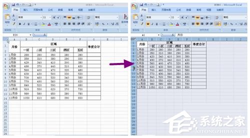 我来分享excel2007调整表格行列宽度步骤方法
