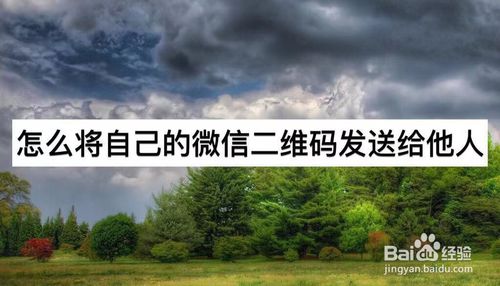 我来分享如何将自己的微信二维码发送给他人。