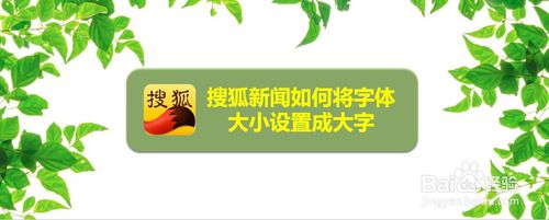 我来分享搜狐新闻字体大小怎么改。