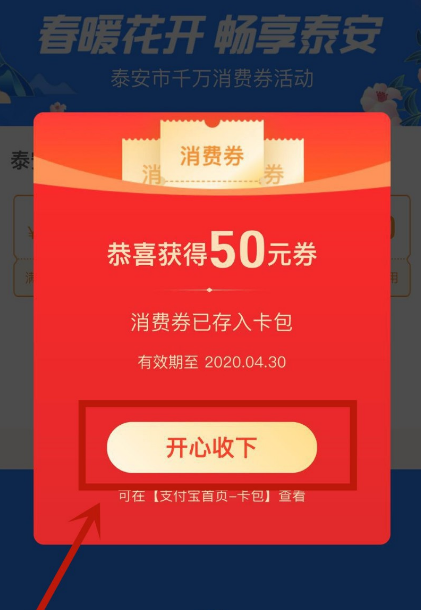 我来分享在哪领泰安消费券。