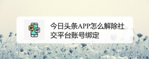 我来分享今日头条怎么取消绑定社交平台帐号。