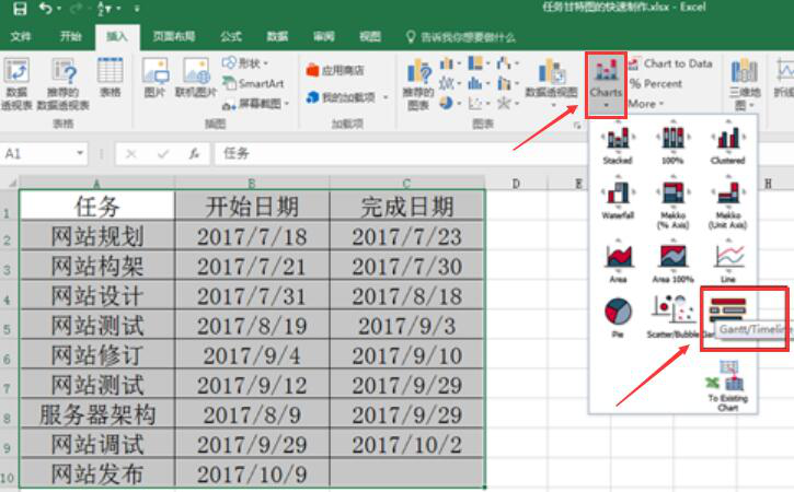 我来说说Excel表格中如何制作甘特图。