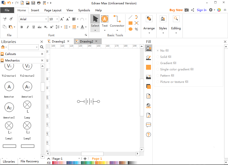 我来说说亿图流程图制作软件做出电池组图的操作过程