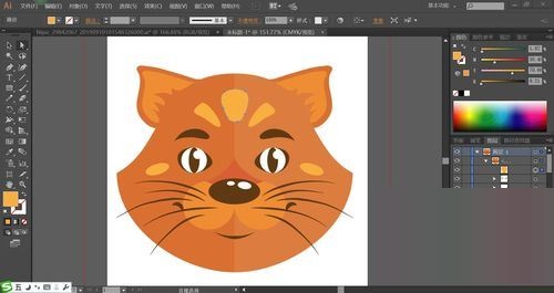 我来说说ai设计红猫头像的操作方法