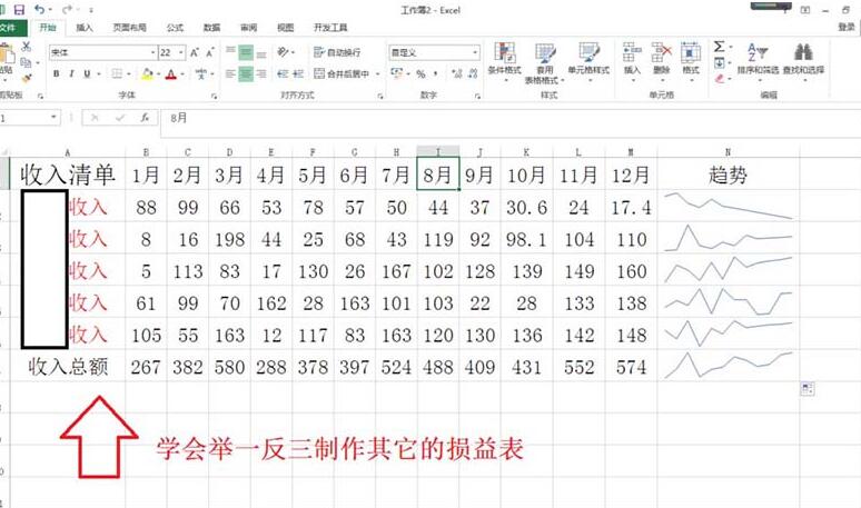 我来说说Excel表格数据制作损益表的详细方法 excel图表