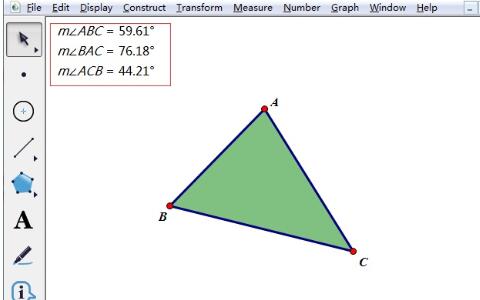 我来说说使用几何画板度量内角的度数的操作内容