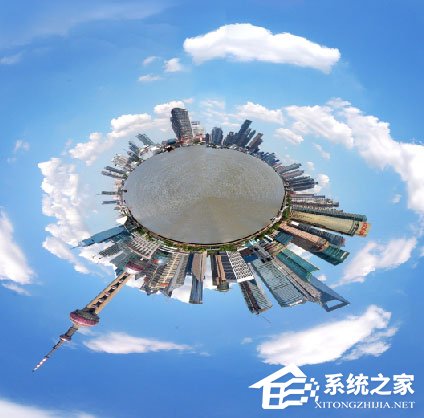 我来说说使用PS极坐标制作360度圆形全景图的方法