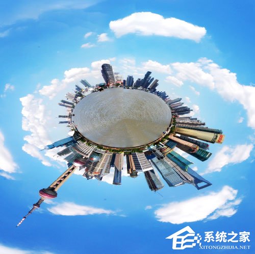 我来说说使用PS极坐标制作360度圆形全景图的方法