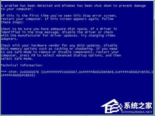 我来说说Win7系统蓝屏故障0X0000007E的解决方法