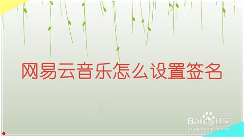 我来说说网易云音乐手机版如何设置签名。