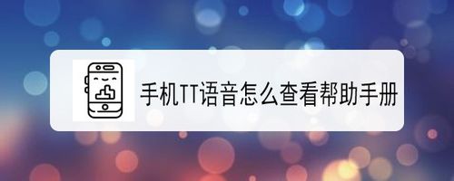 我来说说手机TT语音如何查看帮助手册。