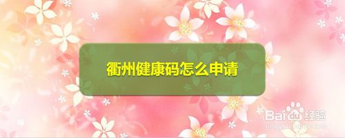 我来说说衢州健康码怎么得。