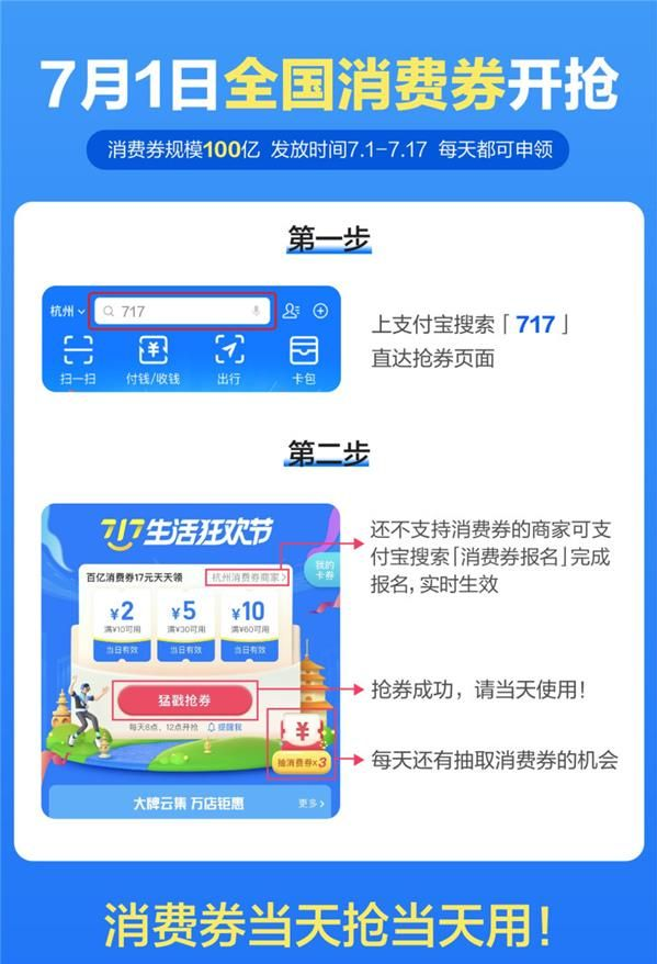 支付宝717消费券怎么领