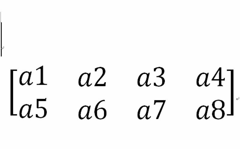 word输入2*4矩阵的详细操作。
