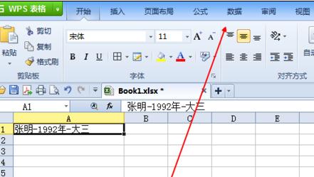 wps表格分隔字段的图文操作。