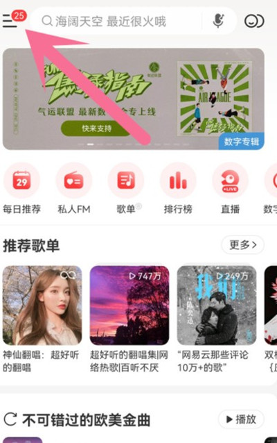 网易云音乐如何使用其他账号登录。