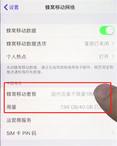 小编教你苹果手机查询移动流量的简单操作。
